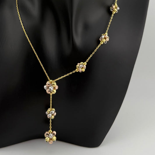 Parure fleur raffiné trois pièces en Argent 925 Doré Oreen