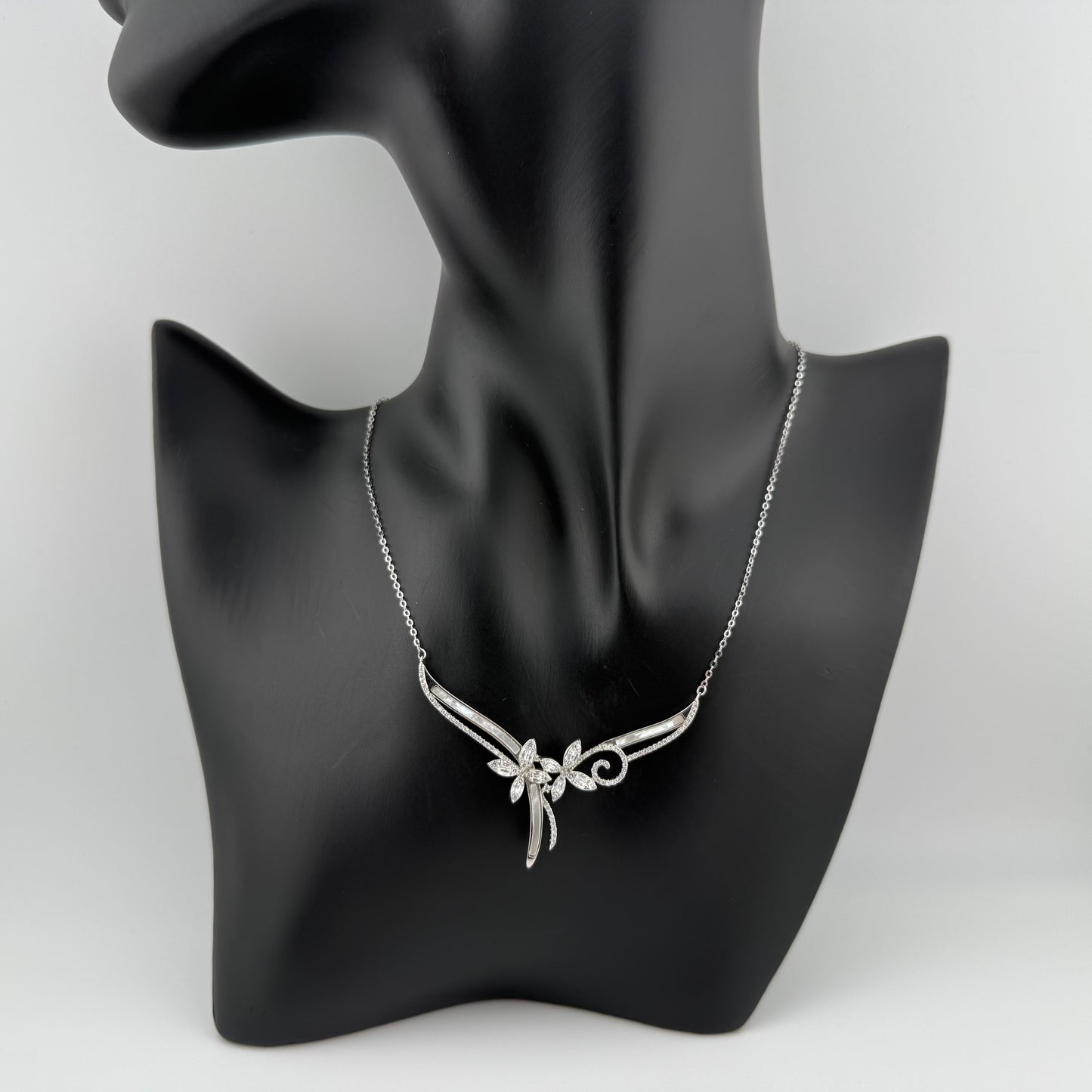 Parure florale trois pièces en Argent 925 & Zirconium