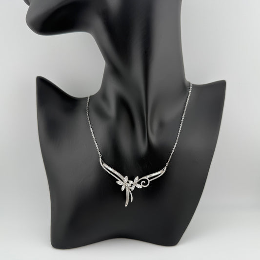 Parure florale trois pièces en Argent 925 & Zirconium Oreen