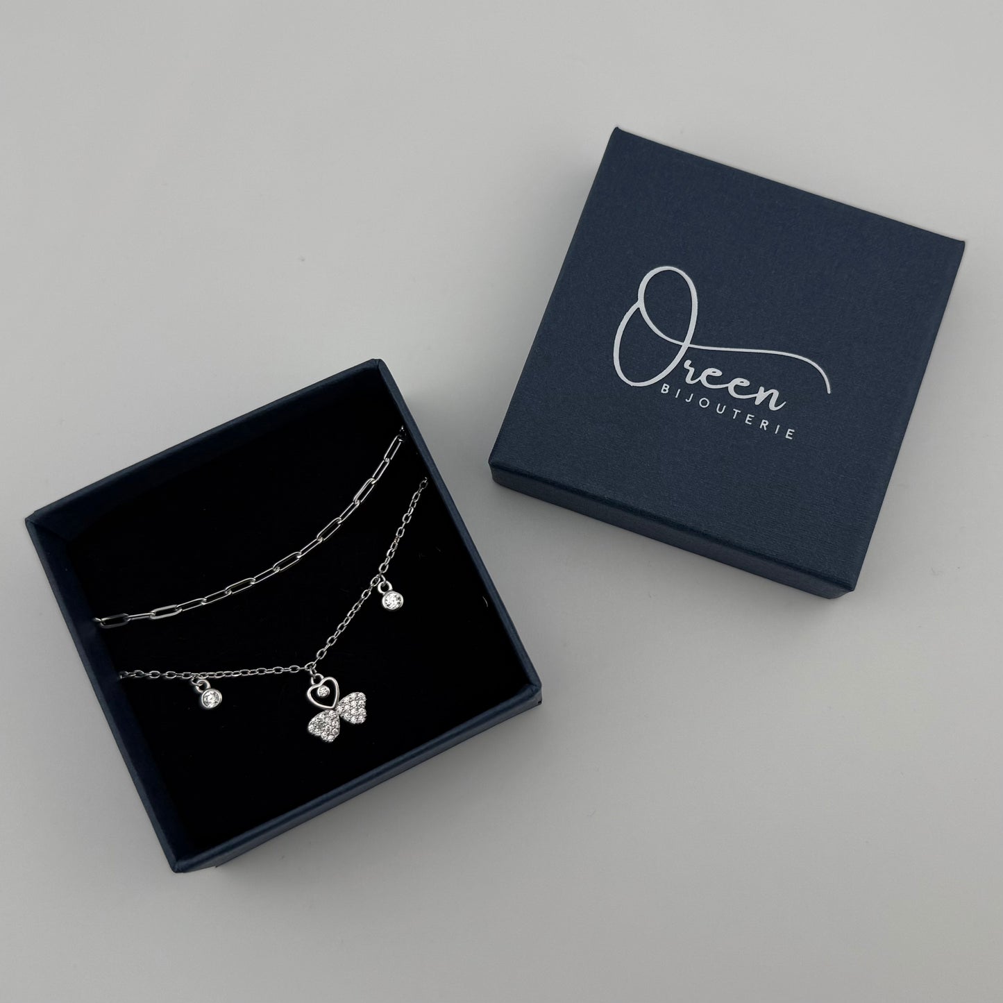 Bracelet en Argent 925 avec Pendentif Trèfle a trois feuilles Oreen