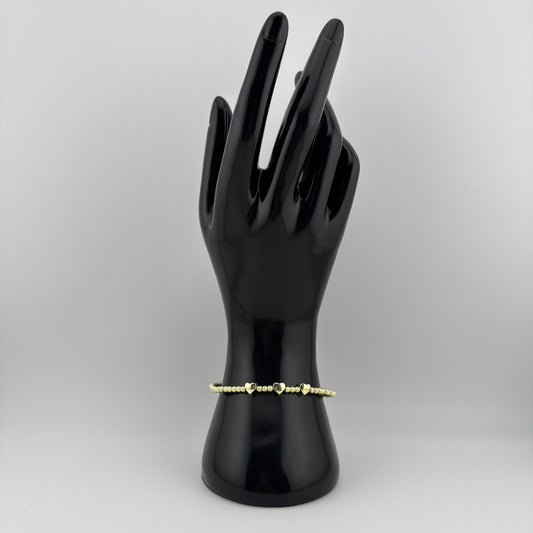 Bracelet cœurs dorés en Argent 925 Oreen