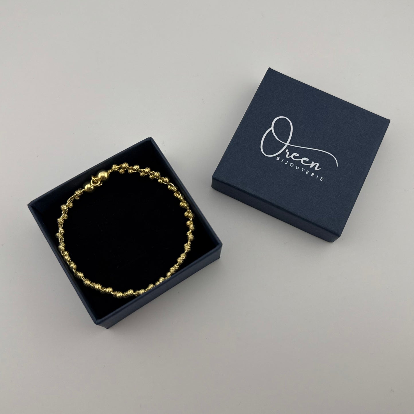 Bracelet éclat tressé en Argent 925 Doré Oreen