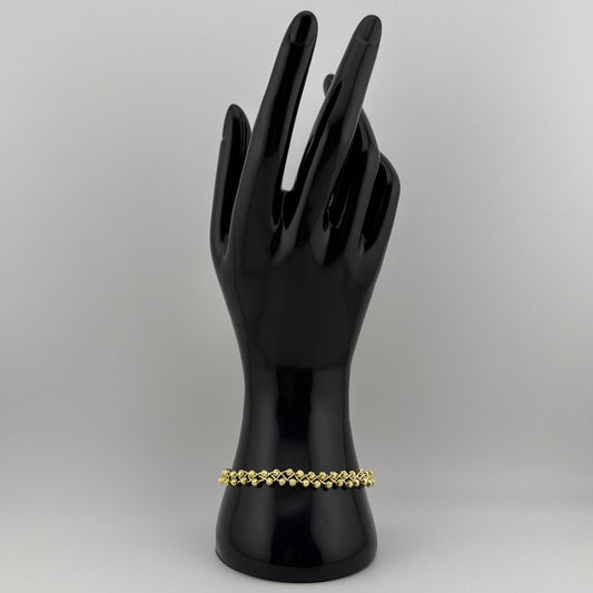 Bracelet éclat tressé en Argent 925 Doré Oreen