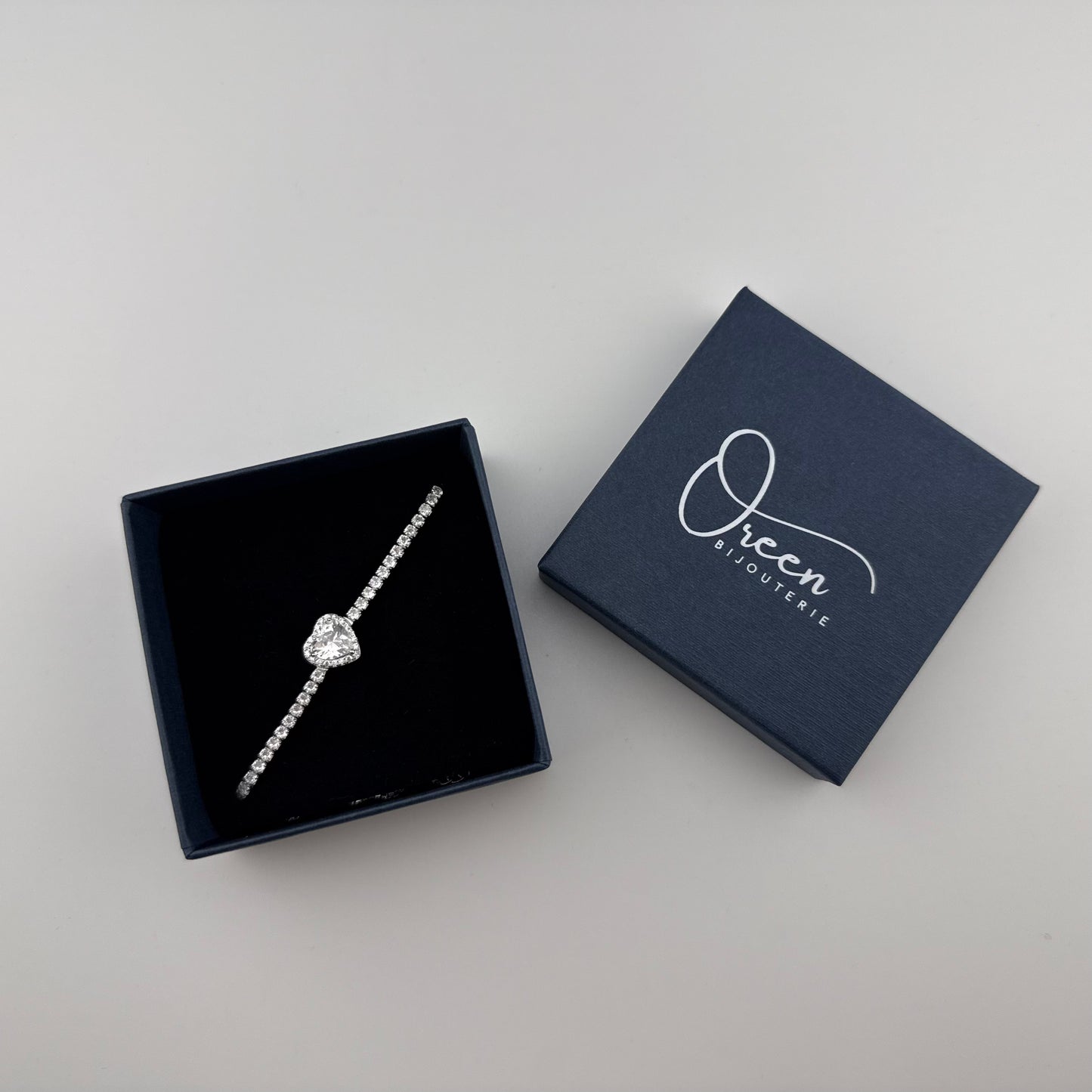 Bracelet cœur scintillant en Argent 925 Zircons Oreen