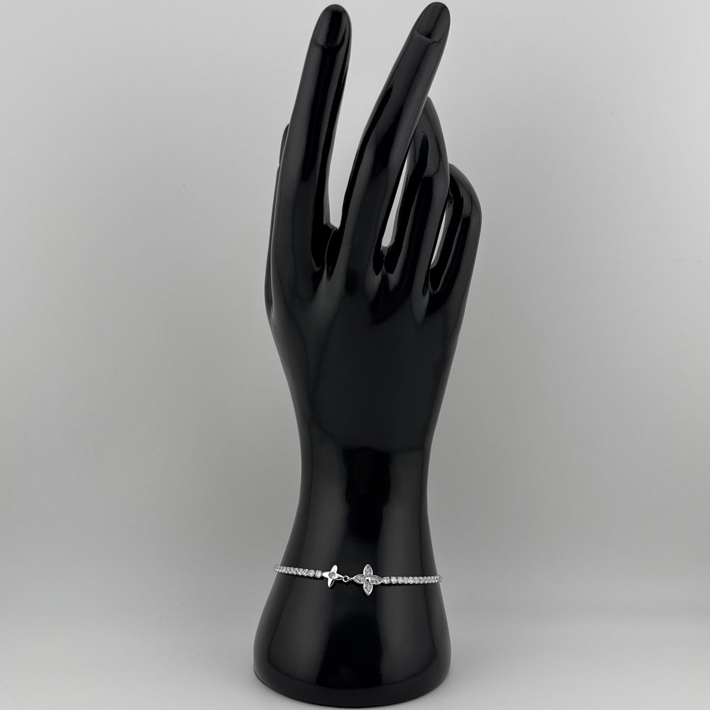 Bracelet élégance florale en Argent 925 et Zircons