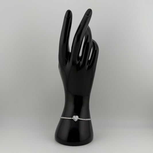 Bracelet cœur scintillant en Argent 925 Zircons Oreen