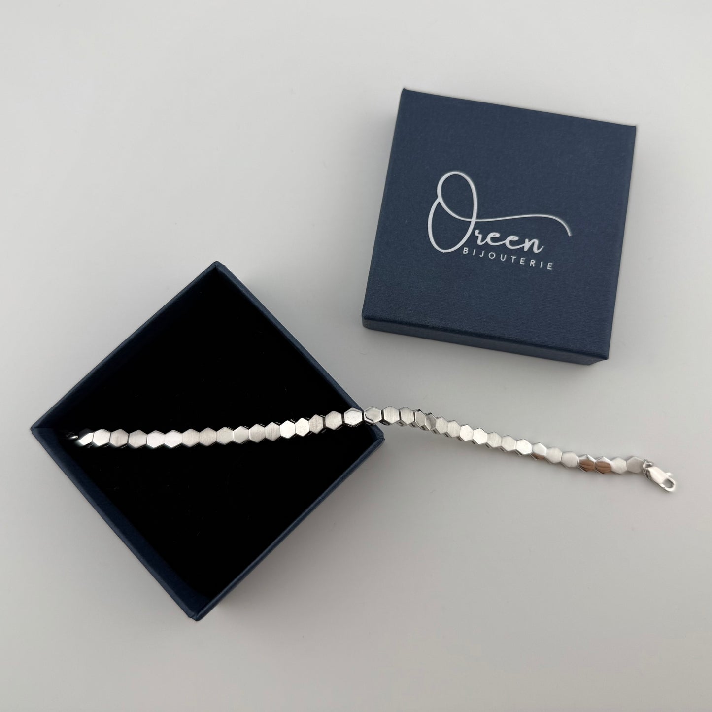 Bracelet hexa géométrique en Argent 925 et Argent Doré