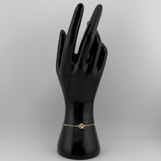 Bracelet en argent 925 doré au motif floral tricolore Oreen