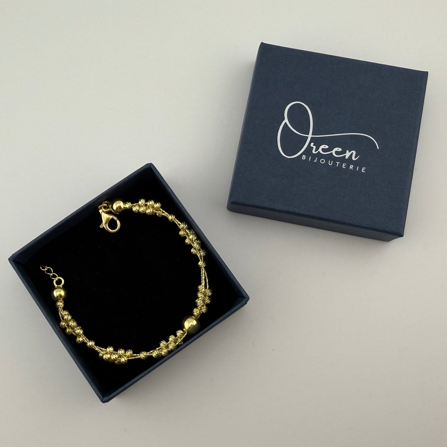 Bracelet éclat texturé en Argent 925 Doré Oreen