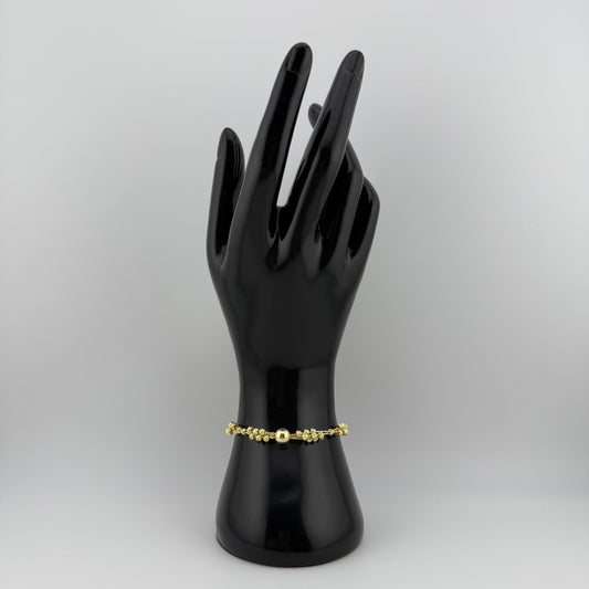 Bracelet éclat texturé en Argent 925 Doré Oreen