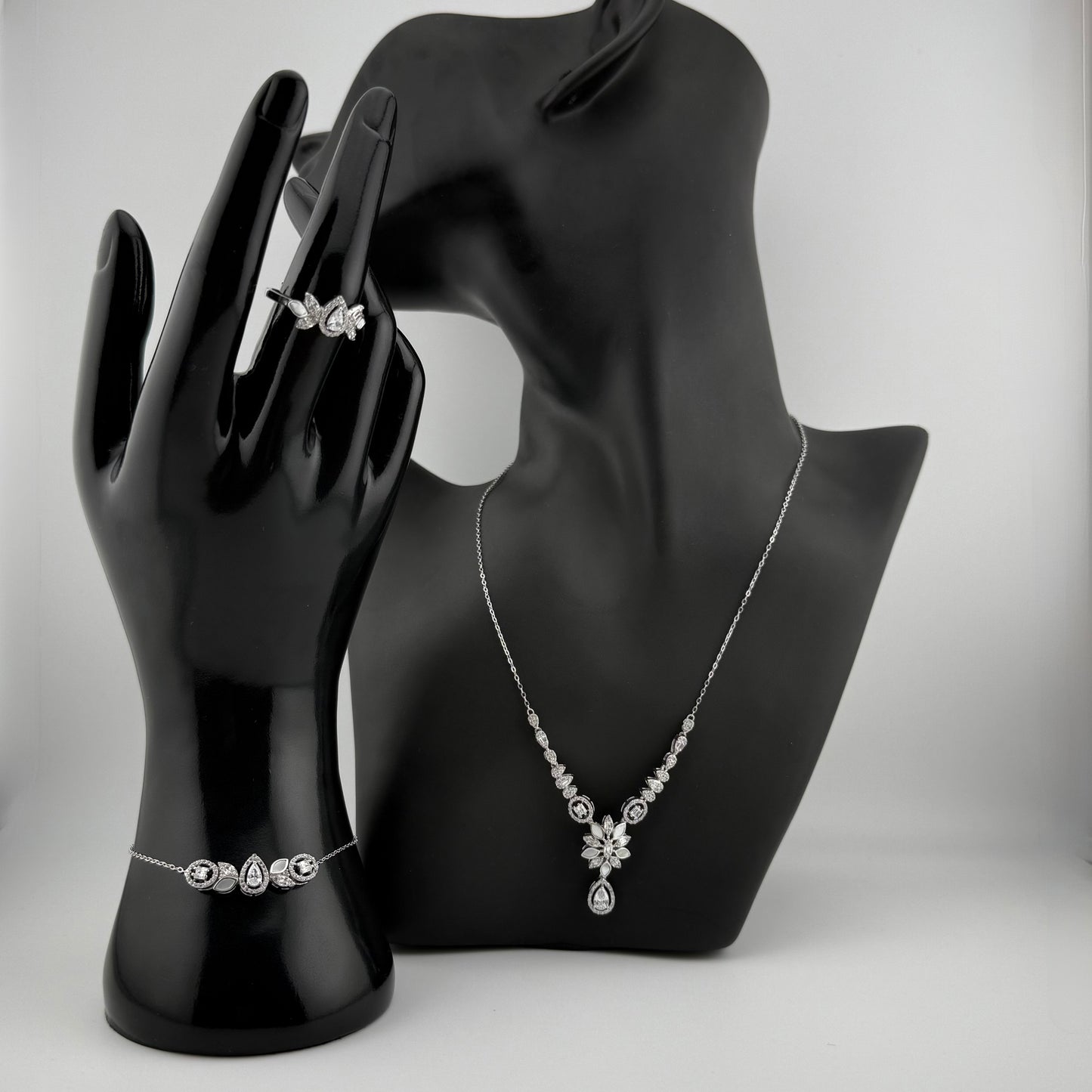 Parure l’éclat du diamant trois pièces en Argent 925 & Zirconium