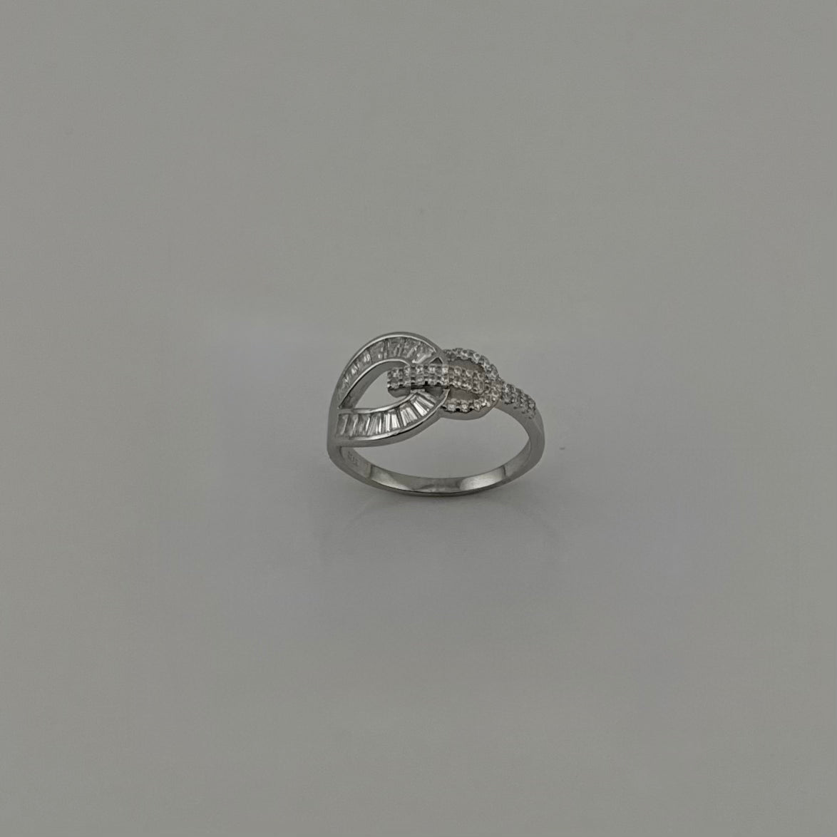 Bague nœud en Argent 925 et Zircons