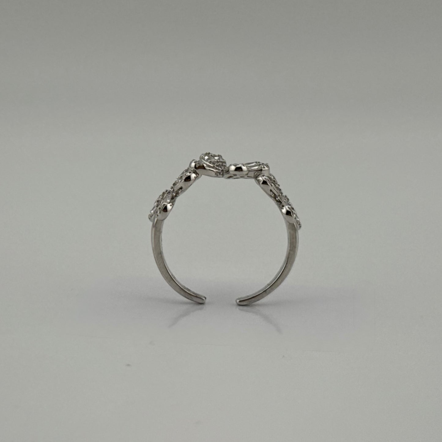 Bague floral ajustable en Argent 925 et Zircons