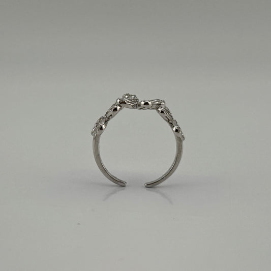 Bague floral ajustable en Argent 925 et Zircons Oreen