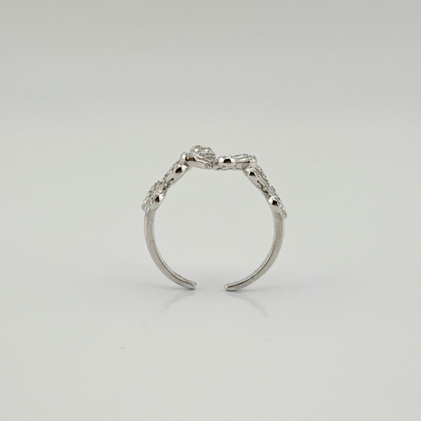 Bague floral ajustable en Argent 925 et Zircons
