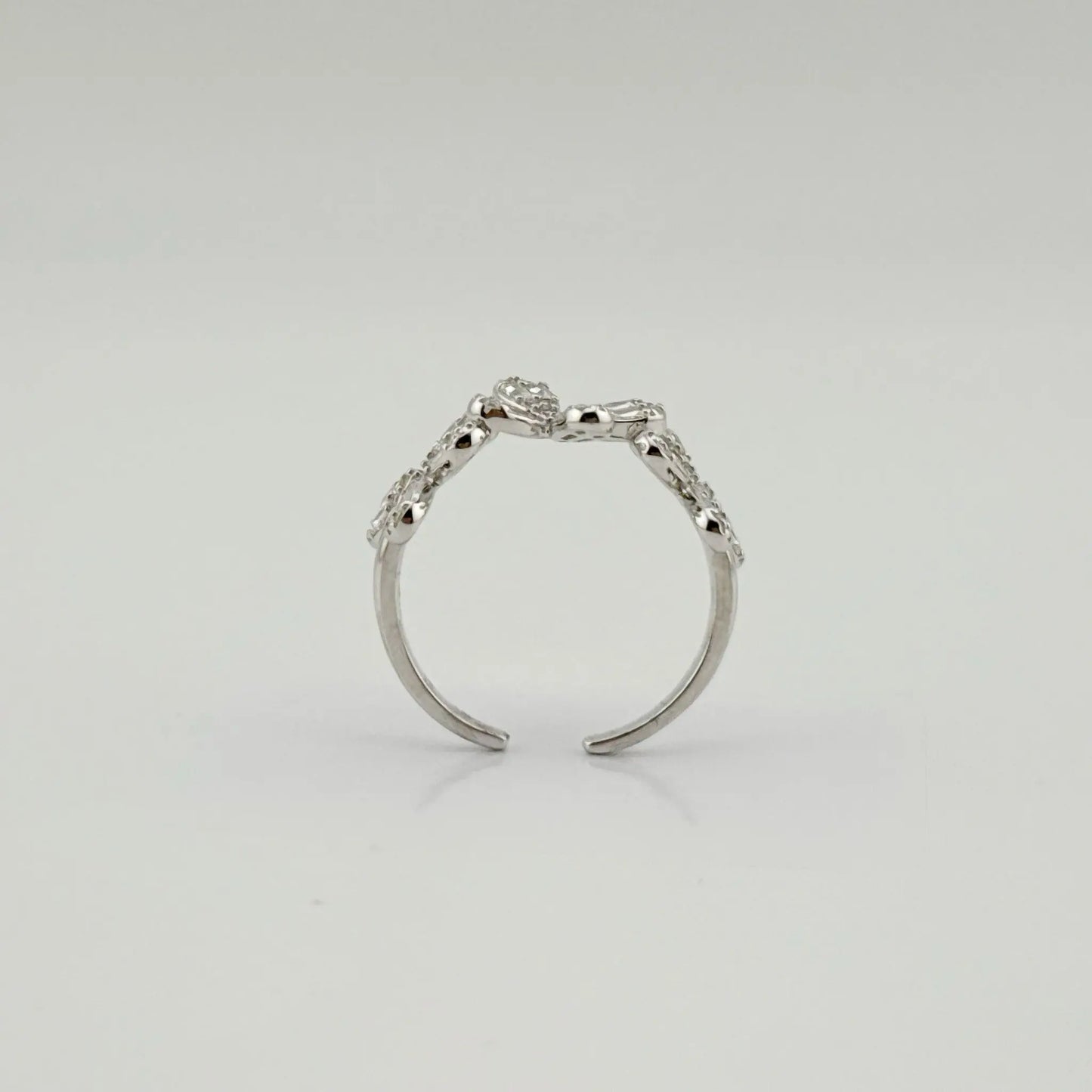 Bague floral ajustable en Argent 925 et Zircons Oreen