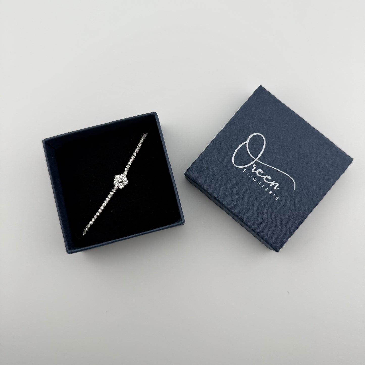 Bracelet rivière en Argent 925 avec fleur de Zircons Oreen