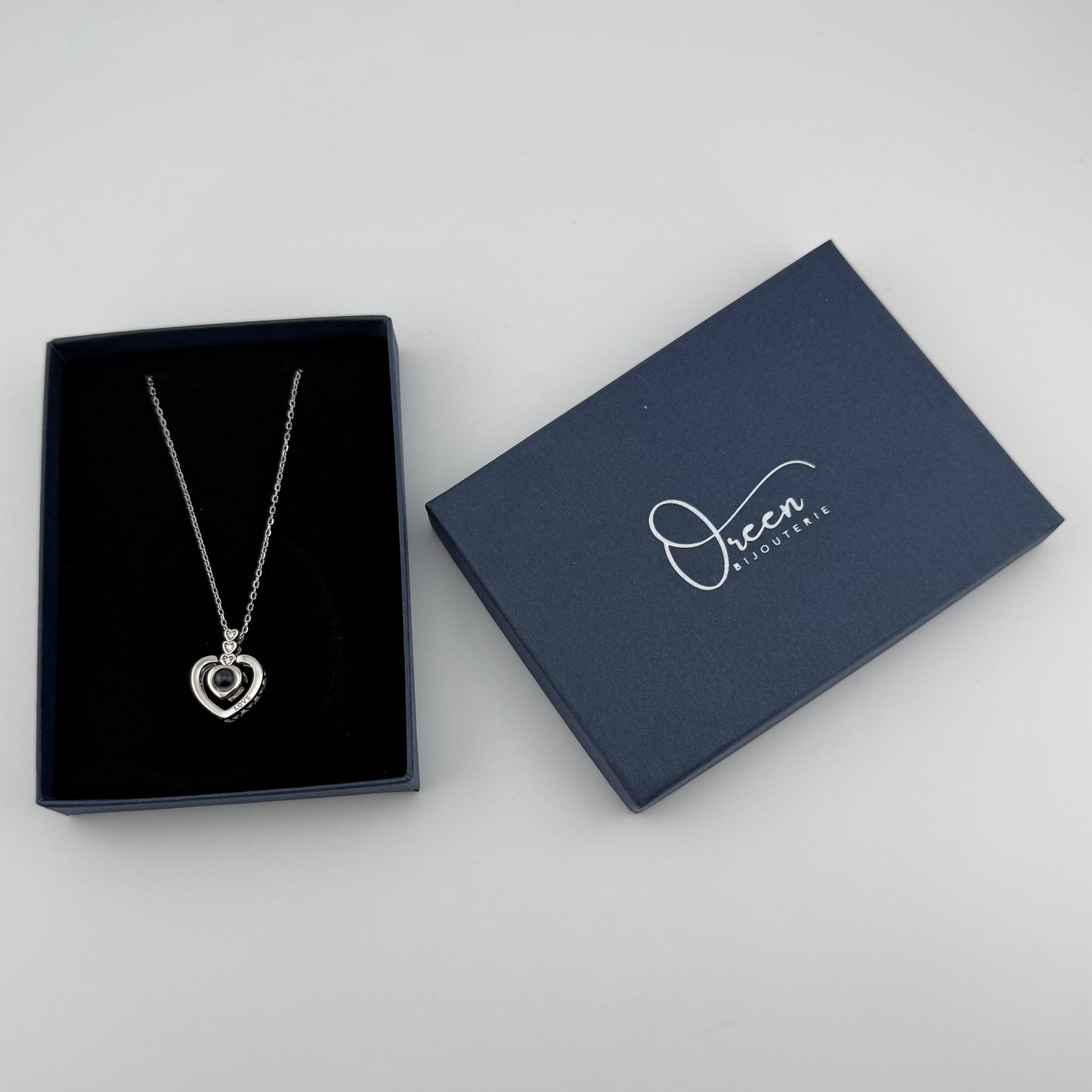 Collier cœur "Je t'aime en 100 Langues" en Argent 925