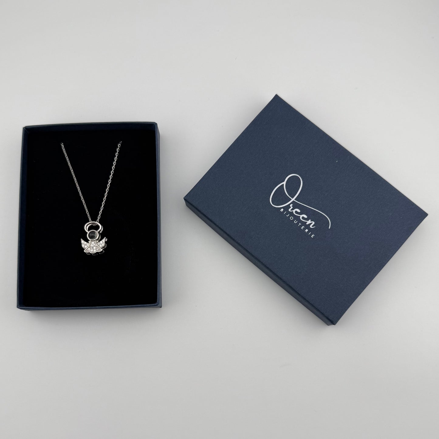 Collier ange gardien "Je t'aime en 100 Langues" en Argent 925