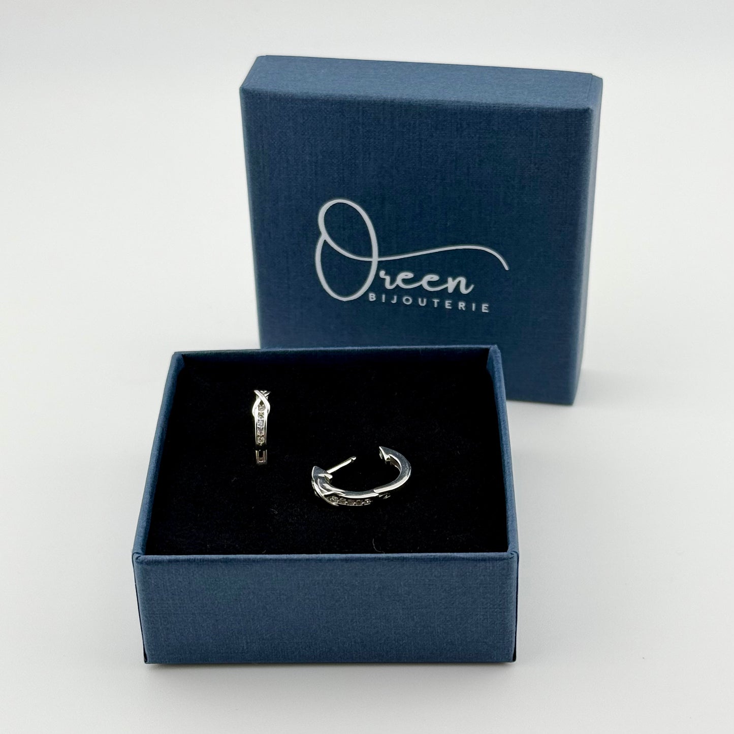Boucles d'oreilles créoles en Argent 925 & Zirconium