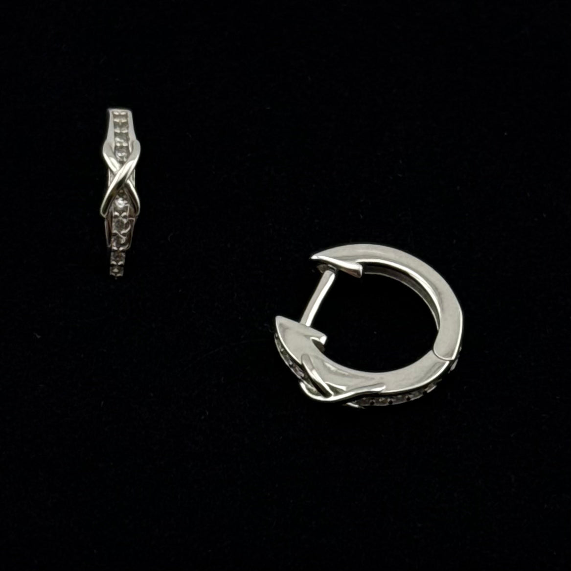 Boucles d'oreilles créoles en Argent 925 & Zirconium