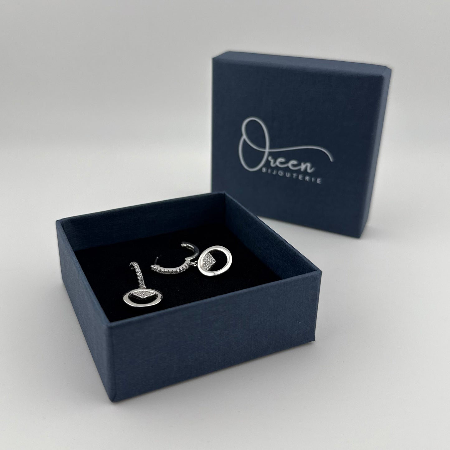 Boucles d'oreilles pendante en Argent 925 & Zirconium Oreen