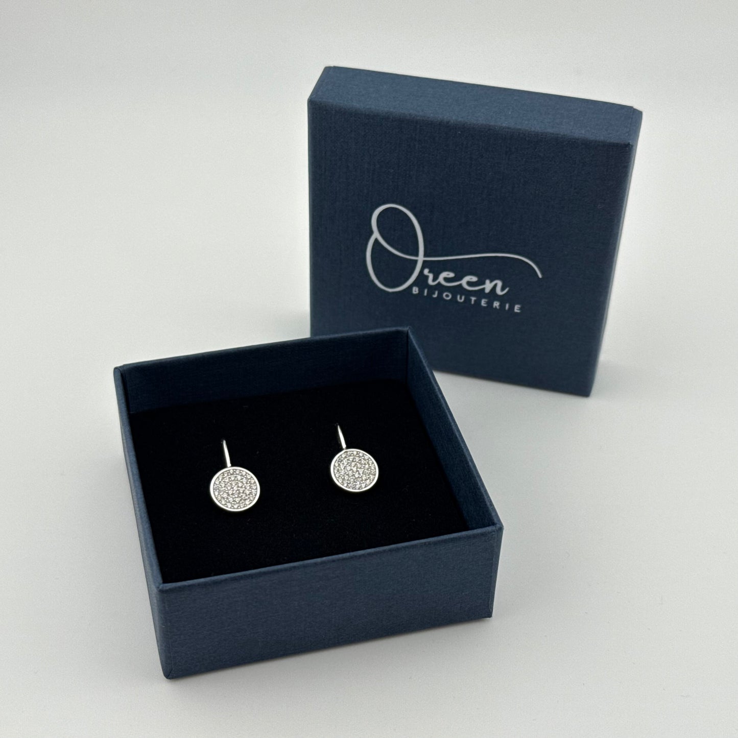 Boucles d'oreilles rondes en Argent 925 & Zirconium
