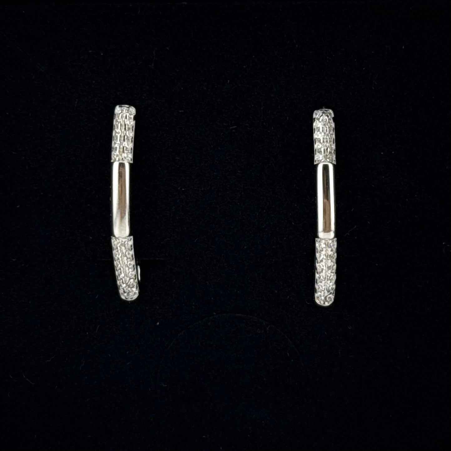 Boucles d'oreilles barres en Argent 925 & Zirconium