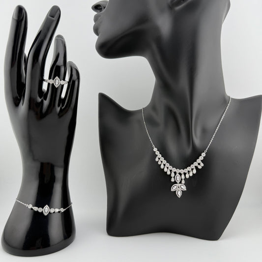 Parure serti pierres de zircon trois pièce Argent 925
