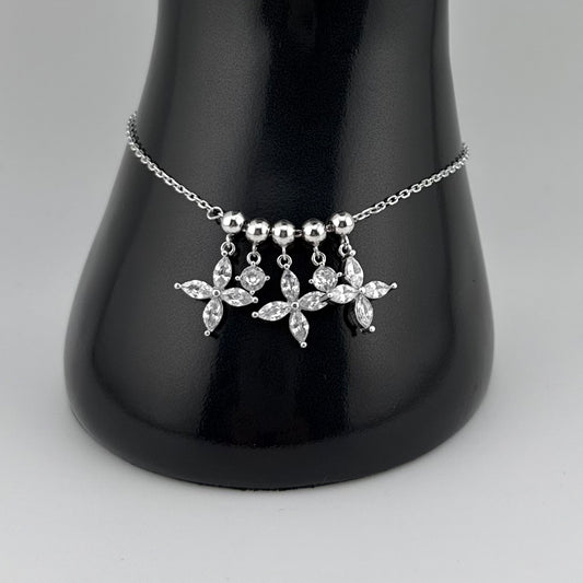 Bracelet florale scintillante en Argent 925