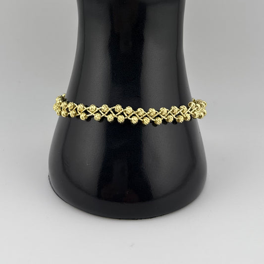 Bracelet éclat tressé en Argent 925 Doré