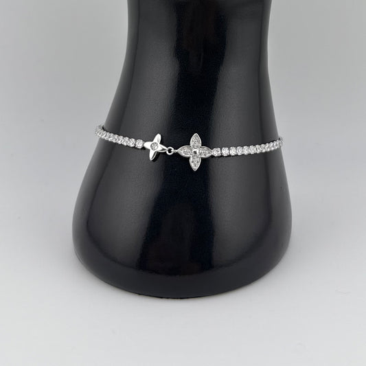 Bracelet élégance florale en Argent 925 et Zircons