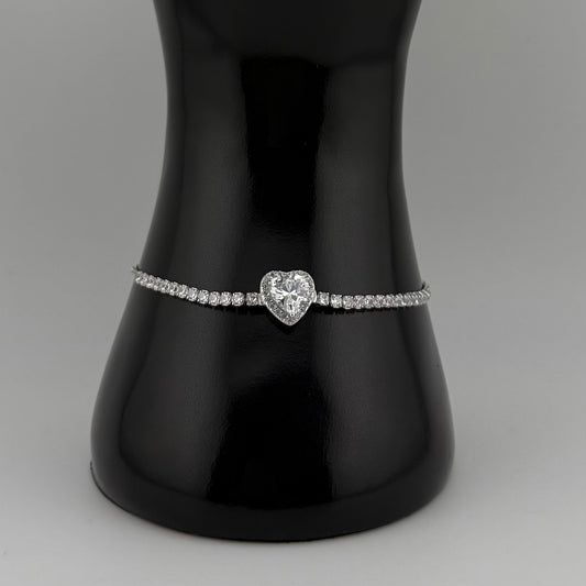 Bracelet cœur scintillant en Argent 925 Zircons