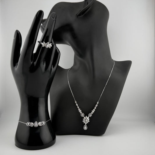 Parure l’éclat du diamant trois pièces en Argent 925 & Zirconium
