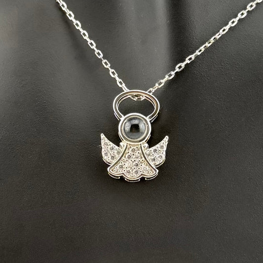 Collier ange gardien "Je t'aime en 100 Langues" en Argent 925
