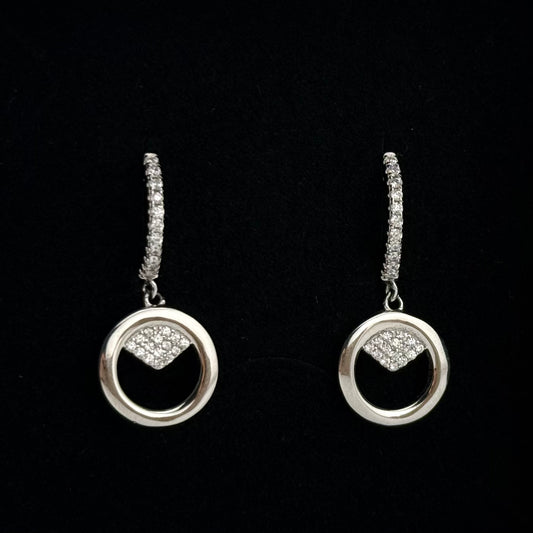 Boucles d'oreilles pendante en Argent 925 & Zirconium