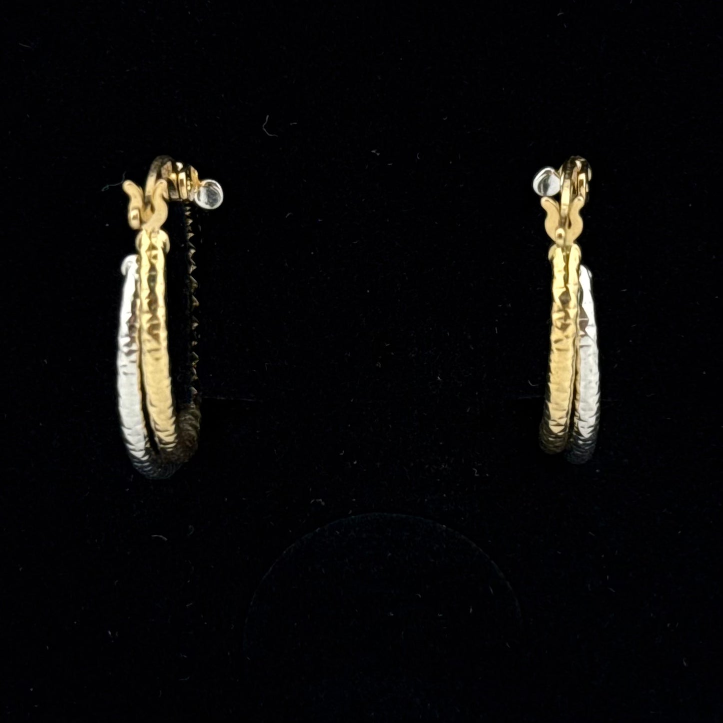 Boucles d'oreilles créoles bicolores en Or 750 (18 carats)
