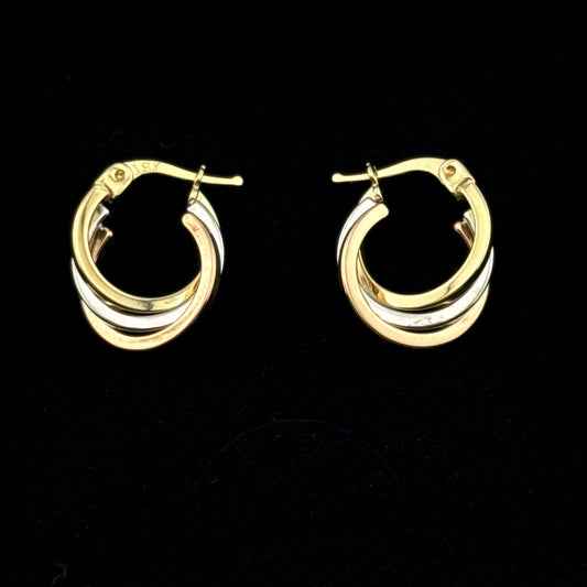 Boucles d'oreilles triple en Or 750 (18 carats)
