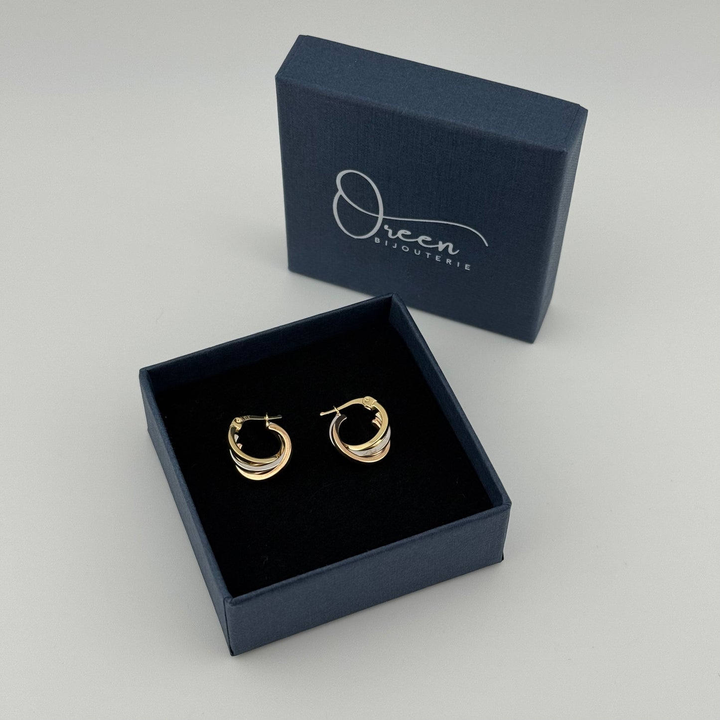 Boucles d'oreilles triple en Or 750 (18 carats)