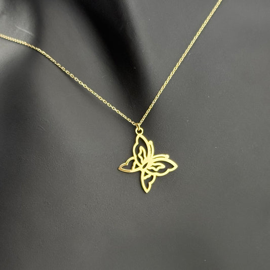 Collier pendentif papillon en Or 750 (18 carats)